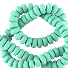 Polymer beads rondelle 7mm - Turquoise green